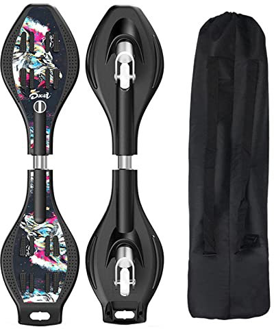 Bueuwe Profi Waveboard Kinder ab 10 Jahre, Street Surfing Waveboards Erwachsene, Snakeboard mit Anti-Rutsch Noppen, Skateboard für Mädchen und Junge, Bis 100kg, inkl. Tasche,02
