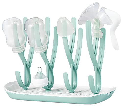 Albert Austin Baby Bottle Drying Rack | Water Bottle Storage Rack | Baby Bottles Teats Sippy Cups Feeders Teats Drying Rack | Holds Up to 8 Bottles | Clean Air Drying Bottle Rack (Blue)