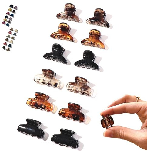 Pince Cheveux Femme, 12 Mini Pinces Crabe, Accessoire Cheveux Antidérapante À Double Dents Et Couleur Différent. Accessoires De Coiffeur, Accessoire Fille Et Femme En Forme De Papillon