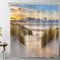 LB Strand Duschvorhang 240x175cm Sonnenuntergang Landschaft Tropeninsel Antischimmel Wasserdicht Badezimmer Vorhänge, Seestück Extra Breit Polyester Stoff Bad Vorhang mit Haken