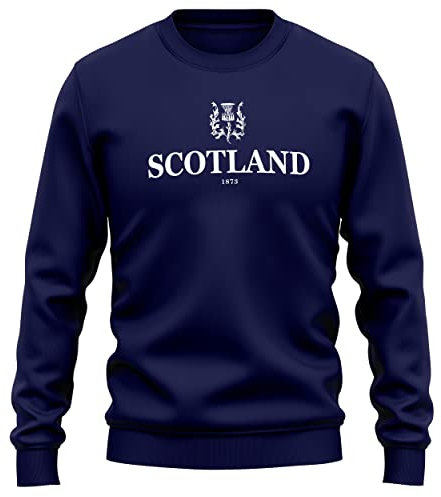 Purple Print House Schottland 1873 Herren-Sweatshirt, Rugby-Fans, schottische Distel, Pullover, Nationen-Pullover, navy, M
