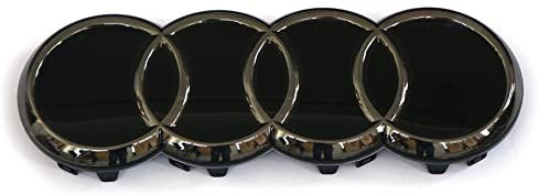 Audi 89A853605RN4 Ringe Logo Zeichen Kühlergrill Emblem vorn, schwarz/Dark Chrom