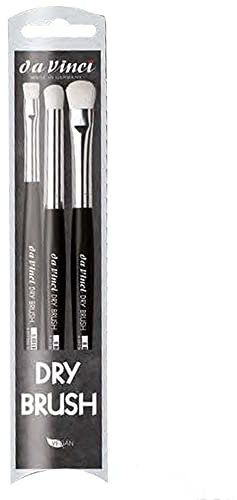 da Vinci Dry Brush Set - 3 Pinsel: 140 No. 6, 143 No. 12, 145 No. 10, Schwarz,weiß