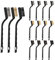 12 Piece Mini Wire Brushes, Plastic Handles Wire Brush Stainless Steel Brush, Cleaning Paint Welding Slag Rust Scrubber Brushes