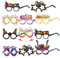 DPKOW 18 Stück Silvester Deko 2026 Bunt Silvester Brille 2026 Happy New Year Brille Papier Partybrille Foto Requisiten Silvester Accessoires für Deko Silvester Party 2026 Neujahr Deko Silvesterdeko