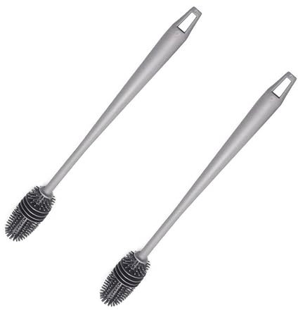 2Pcs Baby Bottle Cleaning Brush Long Handle Bottle Cleaning Soft Silicone Bottle Brush for Cleaning Bottles Glass Cup Thermoses Various Containers