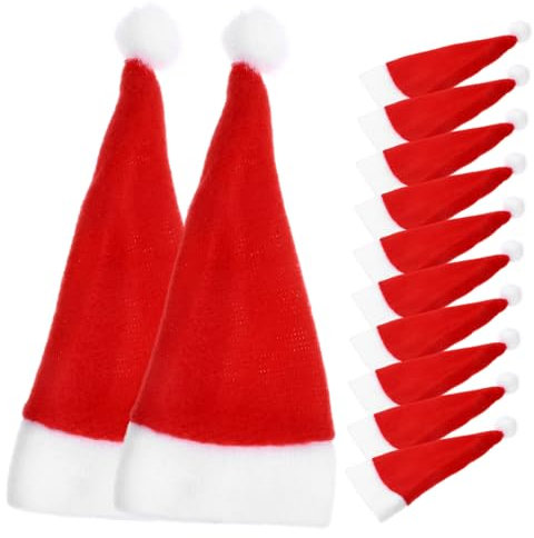 PRETYZOOM 15st Mini-aufbewahrungstaschen Für Weihnachts-weinflaschenhüllen Mütze Flaschen Topper Miniatur-weihnachtsmützen Weihnachtsmütze Mini-weihnachtsmannmützen Besteck Lutscher Vlies