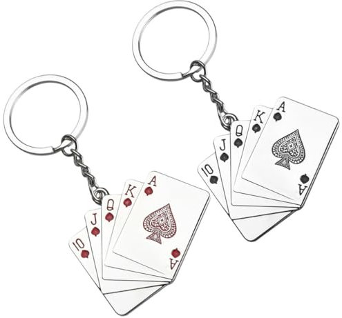 TOYANDONA 2 Stück Spielkarten-Schlüsselanhänger Poker-Schlüsselanhänger Für Männer Schlüsselanhänger Spielkarten-Schlüsselanhänger Für Handys Tasche Geschenk Dekoration