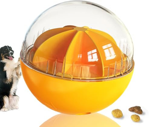 JWTEEE Slow Feeder Dog Ball - Stops Fast Eating, Prevents Bloat | Interactive dog toys, Treat dispensing ball | Adjustable Difficulty Puzzle Game for Boredom Relief, for Medium Large & small Dogs