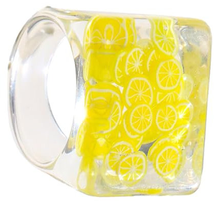 CALLARON 1Stk Transparente kunststoff ringe Vintage-Ringe für Frauen Damenringe plastikring Edelsteinringe für Frauen Harzringe für Frauen stylischer Ring kreativer Harzring