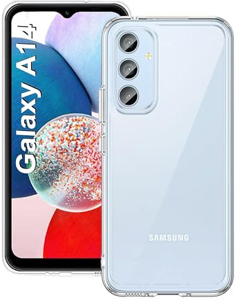 Cyber-Tech Phone Case for Samsung Galaxy A14 5G,Clear Transparent Back Soft Slim Thin Fit Shockproof Samsung Galaxy A14 4G / 5G Phone Case Cover Drop Protection Silicone Shockproof Gel