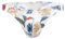 Maiclaice Homme élasthanne Tanga Taille Basse Printed Bikini Strings Tanga pour Homme Briefs Slip sous-vêtement Blanc XX-Large
