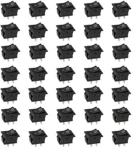 35 Pezzi Mini Interruttore a Bilanciere, On/Off a 2 Posizioni KCD11, 2 Pin SPST Pulsante Snap in Rocker Switch 16A / 20A 250V / 125V AC per Auto, Barca, Elettrodomestici