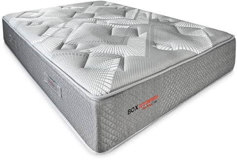 DUÉRMETE ONLINE Viskoelastische Hybrid-Matratze Box Hybrid mit Taschenfederkern, optimaler Komfort, Dicke 26 cm, mittlere Festigkeit, milbendicht, antibakteriell und hypoallergen, 90 x 180 cm
