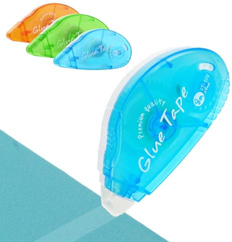 3 rollos de pegamento, 8 m x 8 mm, adhesivo fotográfico de doble cara, cinta adhesiva transparente para fotos, roller, ratón para escuela, oficina, scrapbook fotos, accesorios