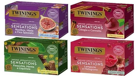 Sensations Mix Infusi Aromatizzati a Finocchio, Rooibos, Ciliegia e Lampone 40g [4 Confezioni]