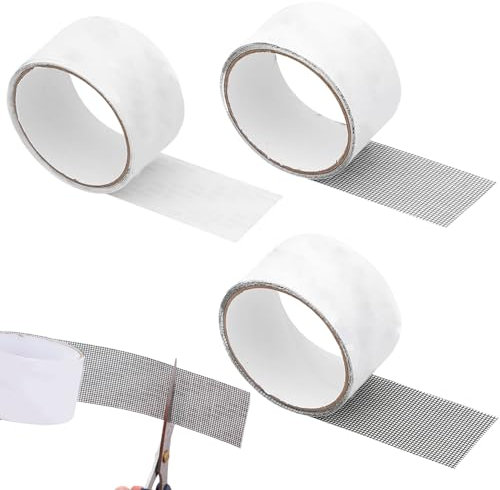 Screen Tape Mesh Repair 3PCS Screen Repair Tape, 2inx6.6ft Strong Adhesive Screen Tape Mesh Repair, Cuttable Screen Patch, Fine Mesh Screen Repair Kit for Doors and Window