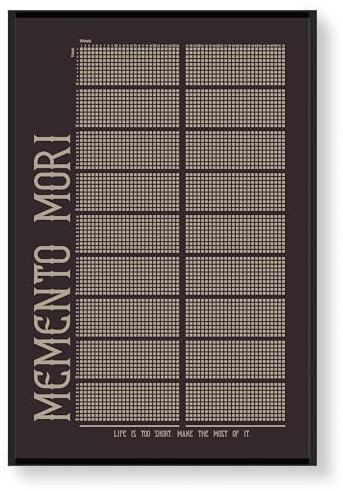 Ungerahmter Kalender Wochen meines Lebens - Make it Count mit dem Memento Mori Poster - 4.680 Wochen Life-Tracker - Perfekt für Selbstreflexion, Motivation und Zielsetzung - Karto - Memento Mauve