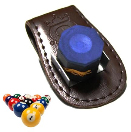 Zvn Zojne Porta Gesso per Stecche da Biliardo,Portagesso Magnetico in Pelle per Biliardo | Portatile Magnetico Clip da Cintura Porta Gesso Bastone da Piscina Strumento di Precisione per Biliardo
