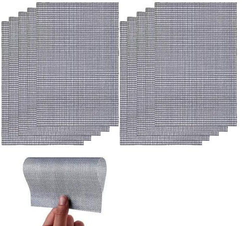 10 Pezzi Toppe di Riparazione per Zanzariere, 130 x 180 mmKit Nastro per Riparare in Fibra di Vetro Impermeabile Adesivo e Autoadesivo per Finestre Porte Zanzariera Protezione