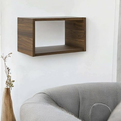 Dmora - Regal Karina, Gestell, Wandregal, Mehrzweckregale, 44x25 h26 cm, Nussbaum