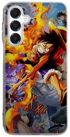 MACOQUEPERSO - Coque Silicone Compatible avec Samsung Galaxy A16 5G Antichoc | Doux TPU Silicone Protection Housse, Étui de Téléphone Manga Luffy Attack
