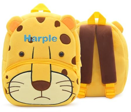 NGTSFLY Personalisierte Rucksack Kindergarten Mädchen Jungen mit Gestickt Namen | Kita Rucksack ab 1 Jahr |Personalisierte Geschenke kinder | Kindergarten Tasche (Leopard)