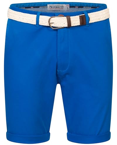 Geographical Norway Chino Shorts Kurze Hose Bermuda Knielang Stoff bequem mit Gürtel Short