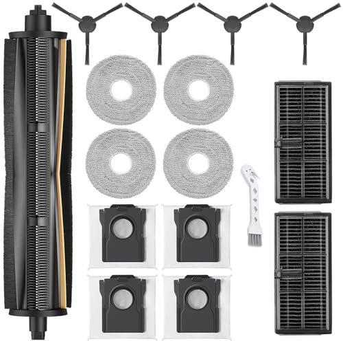 UPUPDAY Zubehör Ersatzteile für Dreame L10s Pro Ultra Heat /L10s Ultra Gen 2 /X30 Ultra, Ersatzteile für Mova E30 Ultra, 1 TriCut Bürste 4 Staubbeutel 4 Wischtücher 2 Filter 4 Seitenbürsten