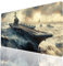 Naval Battle Mouse mat Aircraft Carrier Gaming Mouse Pad Large 32x12x0.12Inch Stitched Edges Washable, Desk Mat Non-Slip Rubber Base, Mousepad Improves Speed Precision for PC Laptop Model-05133