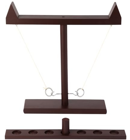 OFIDELITY Ring Toss Game for Adults - Wooden Hook Ring Toss Set, Outdoor/Indoor Party Games for Camping, Lawn, Beach - Table Top Game, Fun Games, 2 Player Challenge, Couples Skill Game