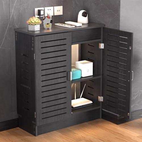 NKSTRWR Floor Standing Router Storage Box Modem,WiFi Wireless Router Storage Box,WiFi Hidden Cabinet,Modem Cable Cover For Home And Office(Grey,50x70x30cm/19.7x27.6x12)