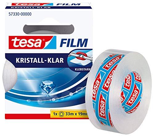 tesafilm kristall-klar - Hochtransparentes, alterungsbeständiges Klebeband mit starker Haftung - 33 m x 19 mm
