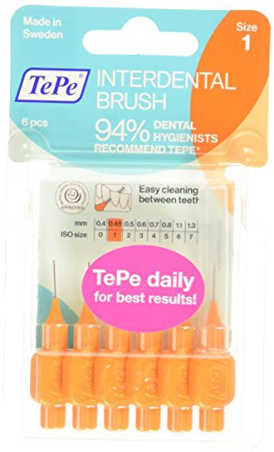 Orange Interdentalbürsten von Tepe, 0,45 mm – 1 Stück.