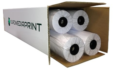 Plotterpapier 4 Rollen ungestrichen | 80gr/m², 84,1 cm (841mm) b, 90m l, CAD, unbeschichtet