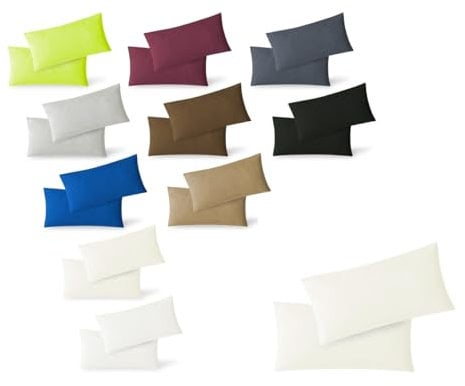 EXKLUSIV HEIMTEXTIL Jersey Kissenbezug 2er Set 40 x 80 cm Natur