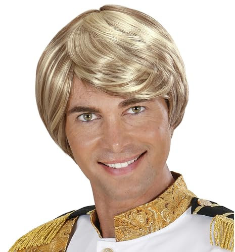W WIDMANN MILANO Party Fashion G0745 - Perücke Prinz Charming, Perücke Blond, Kunsthaar, Karneval, Mottoparty