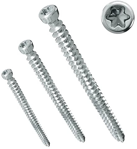 PARCO Fensterrahmenschrauben 7,5 x 62 mm | Zylinderkopf | für Fensterbau | TX30 100 Stück