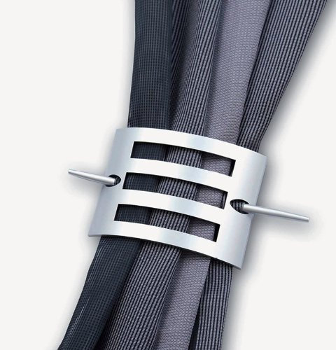 Ruther & Einenkel Dekospange - Raffhalter aus Kunststoff Zebra, Aufmachung 1 Stück (Edelstahl)