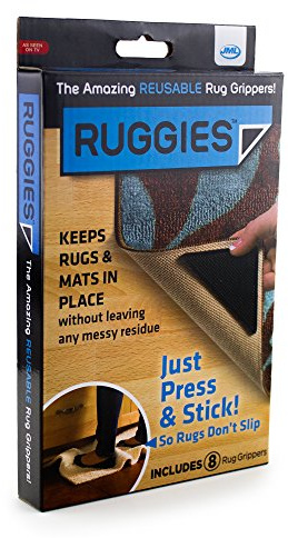 JML Ruggies: Anti-Slip Rug Grippers | Press & Stick on (8 Pack) Re-Usable