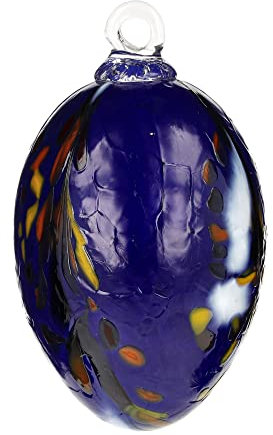 Marolin Handgefertigtes Osterei aus Glas, lapisblau