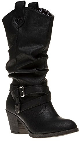 Rocket Dog Girl's Sidestep Cowboy Boots, Black Oliver in Black, 3 UK