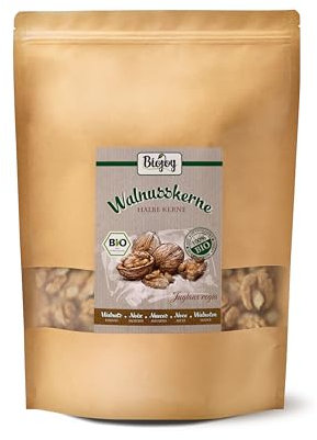 Biojoy Nueces Peladas Ecológicas (1 kg Mitades), crudas y sin aditivos (Juglans regia)