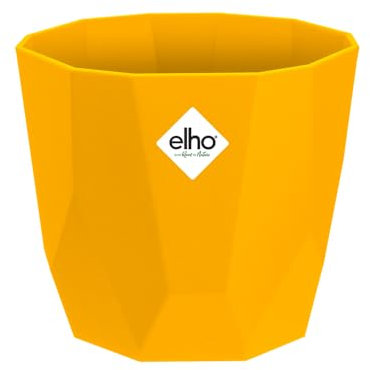 elho B.for Rock 16 - Blumentopf für Innen - Ø 17.0 x H 14.7 cm - Gelb/Ocker