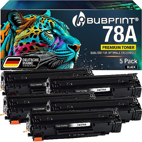 Bubprint 5 Toner kompatibel als Ersatz für HP CE278A 78A für Laserjet Pro M1536DNF M1537DNF M1538DNF M1539DNF MFP P1566 P1600 P1606DN P1607DN P1608DN P1609DN Schwarz