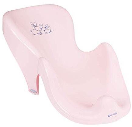 Tega Baby ® Asiento de baño anatómico para bebé con función antideslizante para bañera, tumbona ergonómica de plástico de alta calidad, asiento de bañera para bebé de 0 a 12 meses, diseño: conejito –
