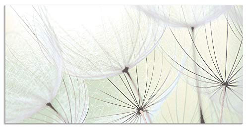 ARTland Spritzschutz Küchenrückwand aus Alu für Küche Herd Spüle 120x60 cm (BxH) mit Motiv Blume Pusteblume Landschaft Natur Zen Modern Hell Grün S9MV