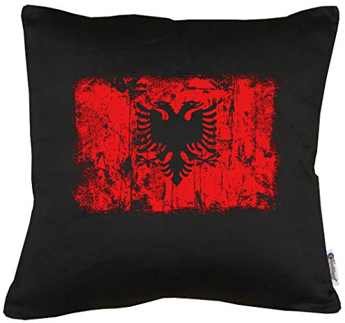 TShirt-People Albanien Vintage Flagge Fahne Kissen mit Füllung 40x40cm