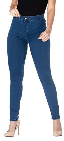 MAMAJEANS Jeggings Donna a Vita Alta, Comodo Cotone Elasticizzato, Skinny Fit - Made in Italy (M, Medio)
