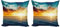 ABAKUHAUS Ozean Dekokissen Kissenbezug 2er Pack, Majestic Sonnenuntergang über Meer, Modern Accent Doppelseitiger Digitaldruck, 50x50, Türkis Orange